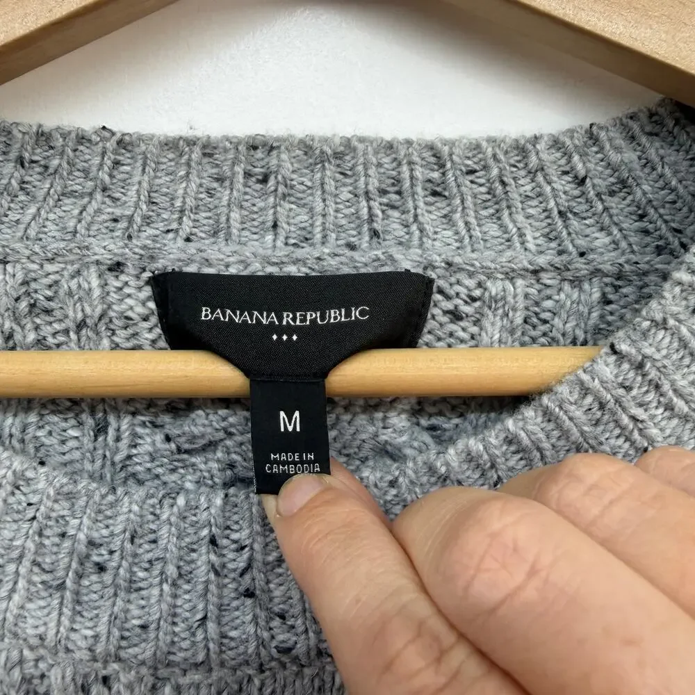 $99 Banana Republic Tweed Cable Sweater Mens Medium